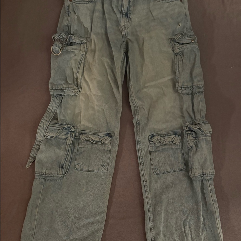 Women’s Cargo Pants - Light wash